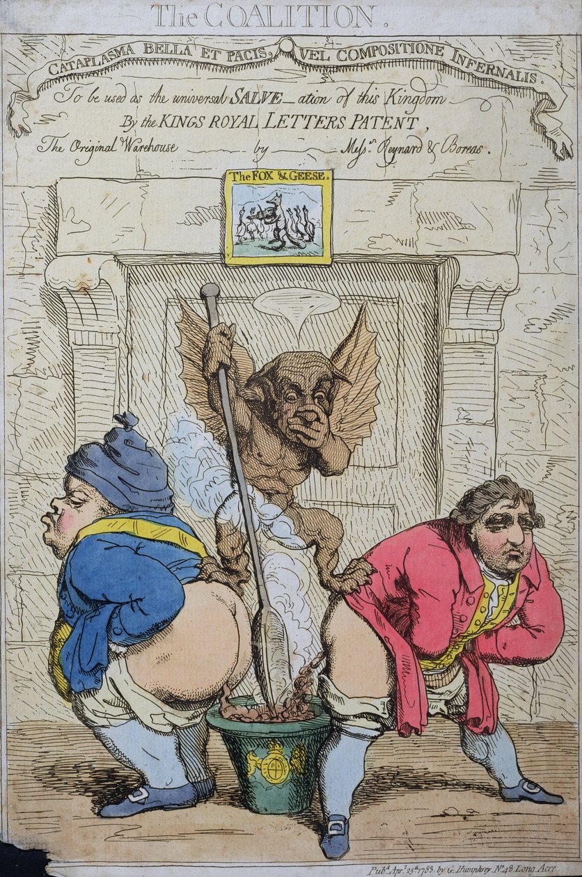 Die Koalition, veröffentlicht von G. Humphrey im Jahr 1783 von James Gillray