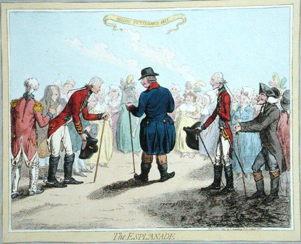 Die Esplanade, veröffentlicht von Hannah Humphrey im Jahr 1797 von James Gillray