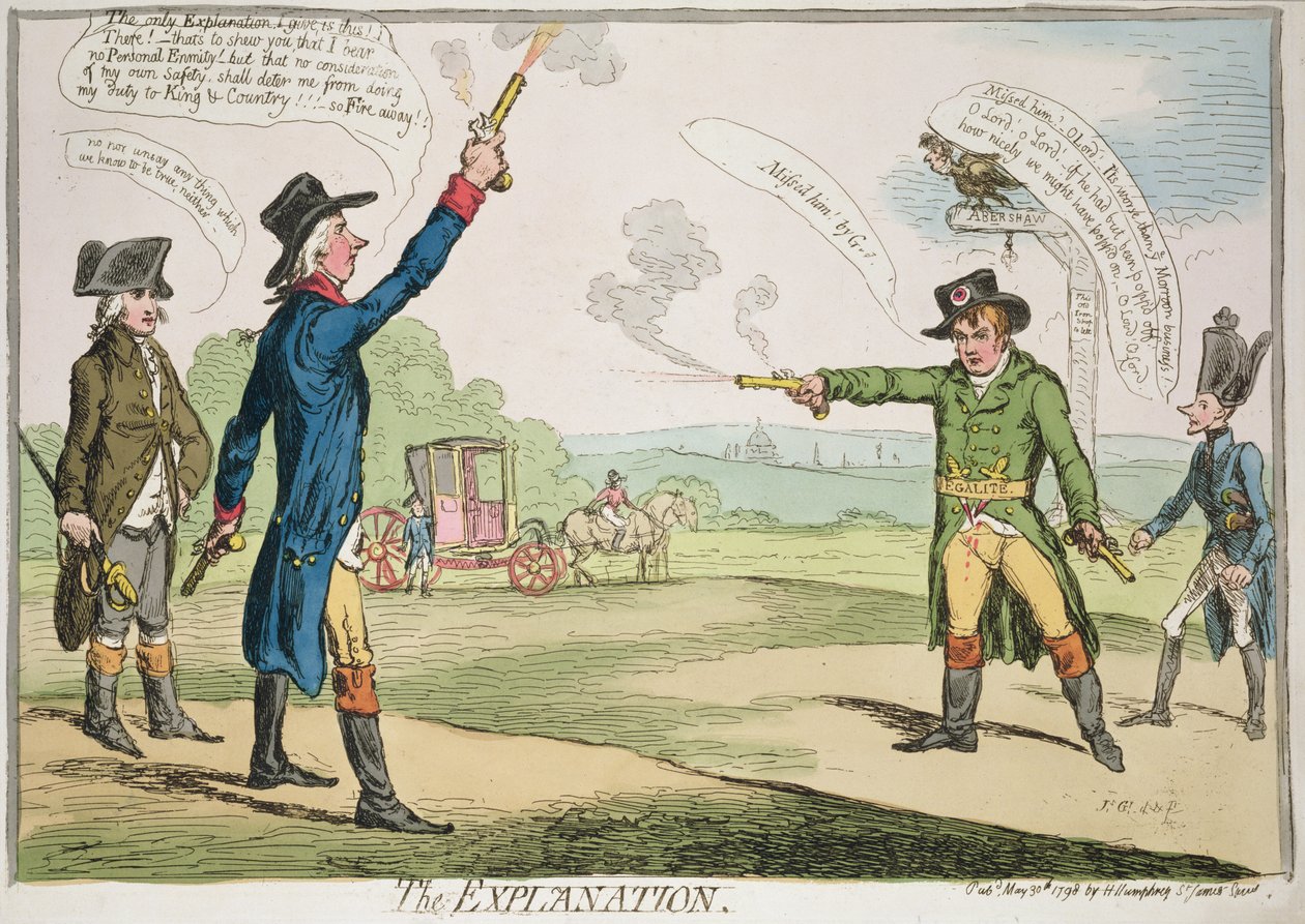 Die Erklärung, veröffentlicht von Hannah Humphrey, 1787 von James Gillray