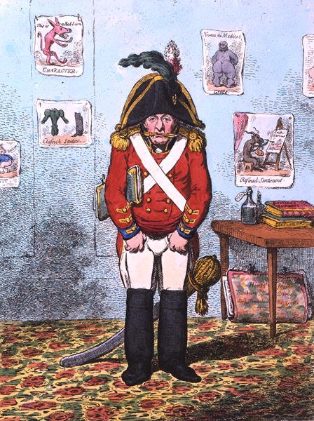 Der militärische Karikaturist, veröffentlicht von Hannah Humphrey 1799 von James Gillray