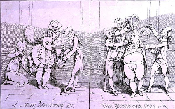 Der Minister In - Der Minister Out von James Gillray