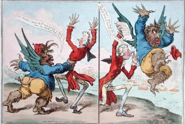 Die Tische haben sich gewendet, veröffentlicht von Hannah Humphrey im Jahr 1797 von James Gillray