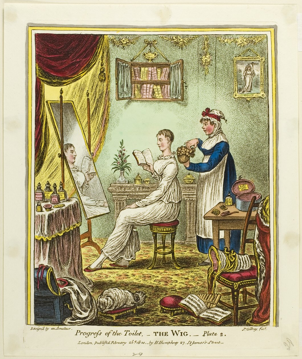 Die Perücke, Tafel zwei aus Fortschritt der Toilette von James Gillray