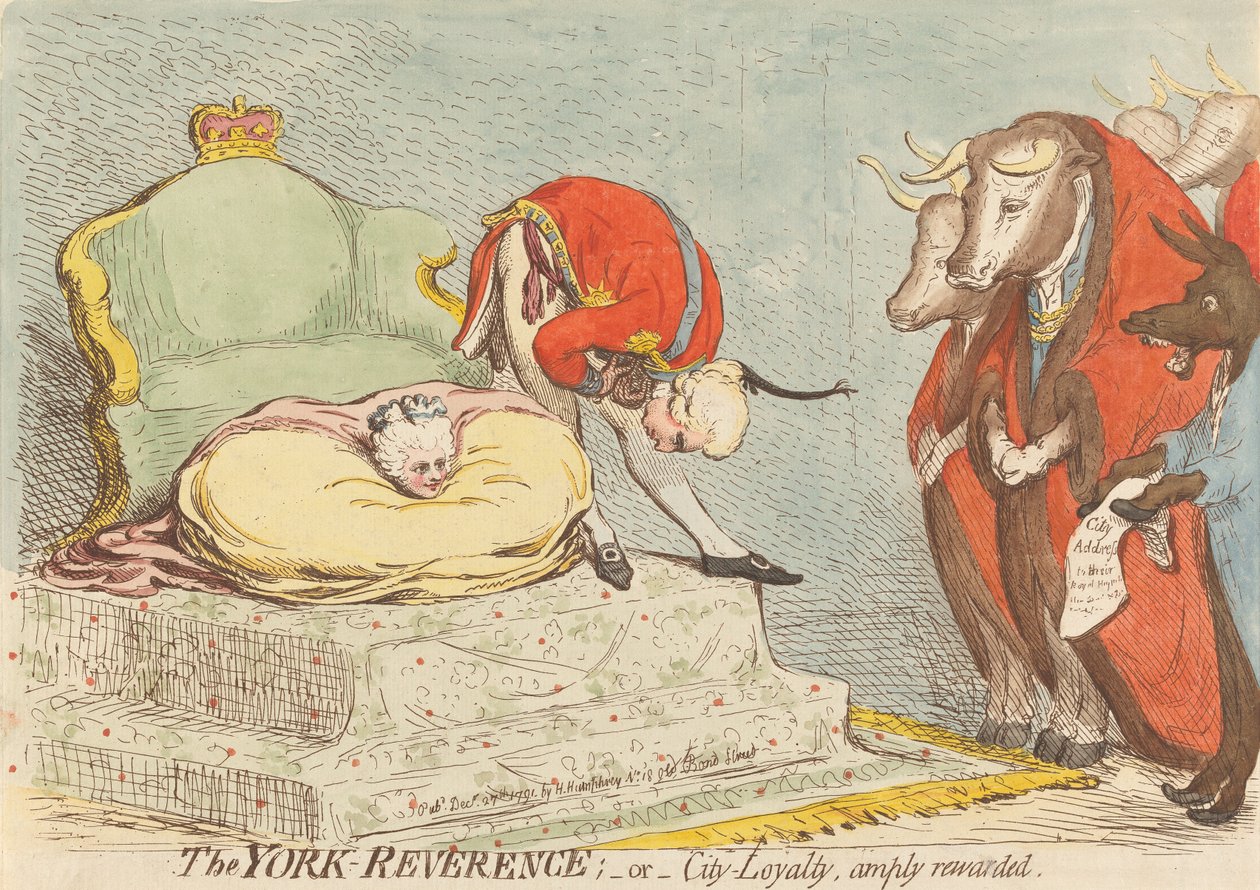 Die York Reverenz; - oder - Stadt - Loyalität reich belohnt von James Gillray