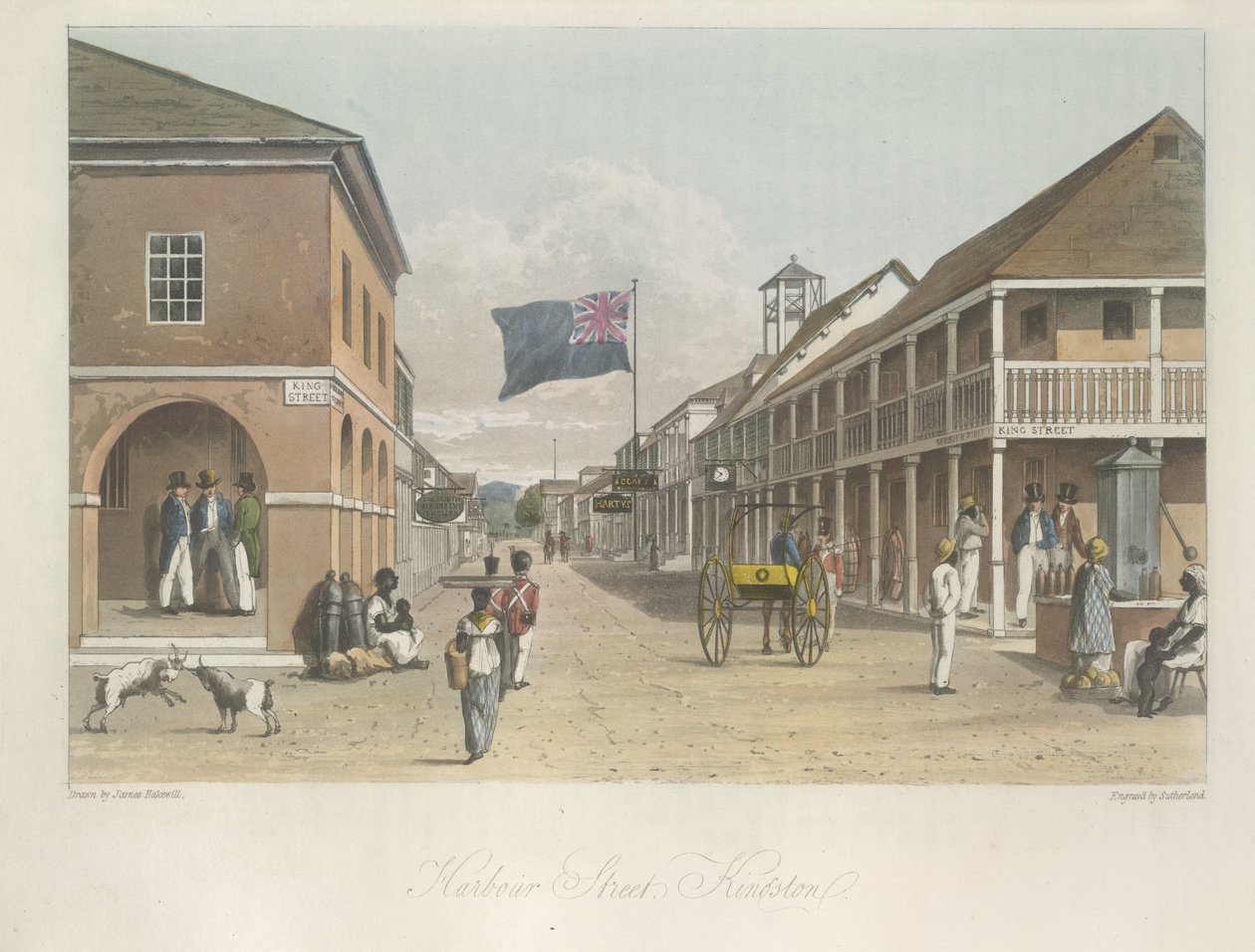 Ansicht der Harbour Street, Kingston (Blick nach Osten) aus 