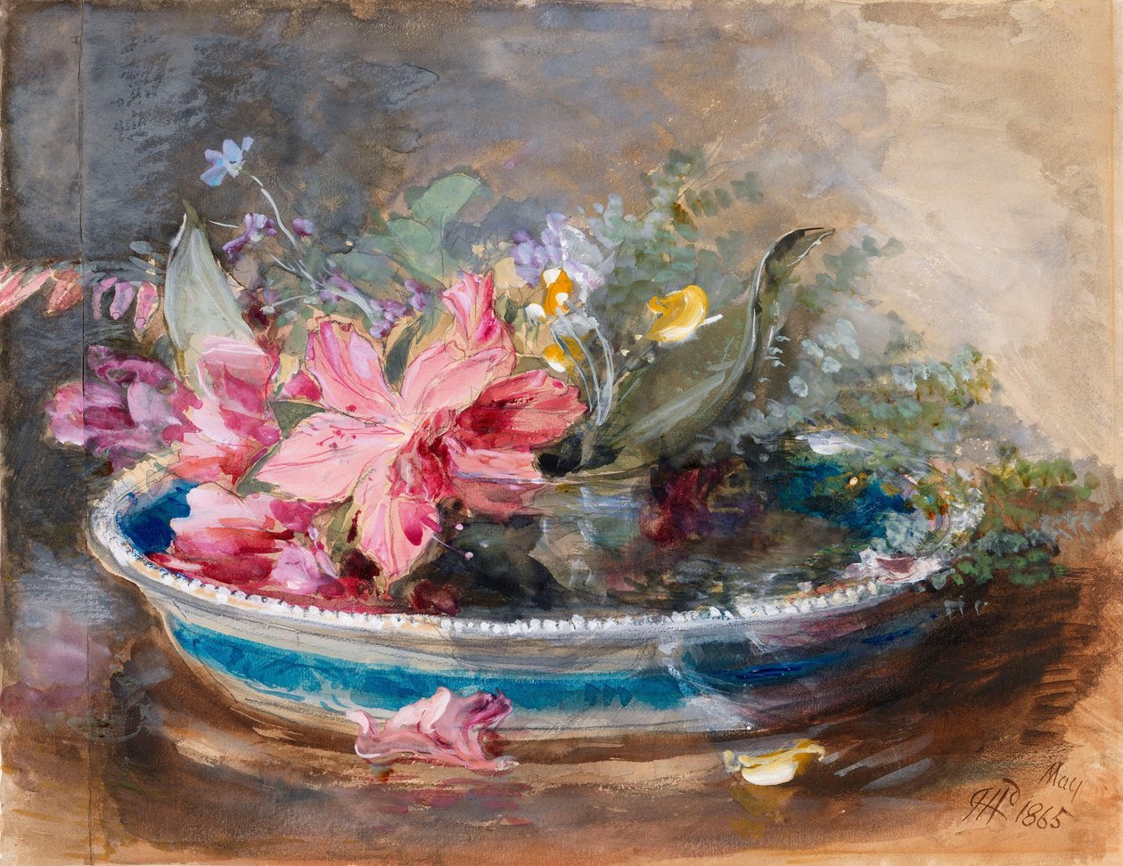 Blumen in einer Schale von James Holland