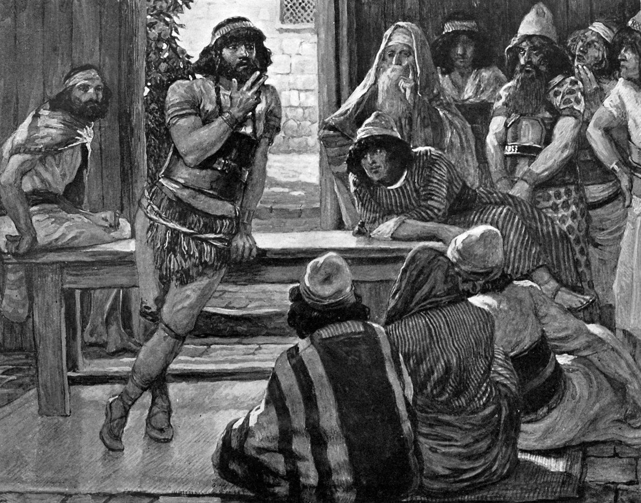 Simson stellt ein Rätsel von Tissot - Bibel von James Jacques Joseph (after) Tissot