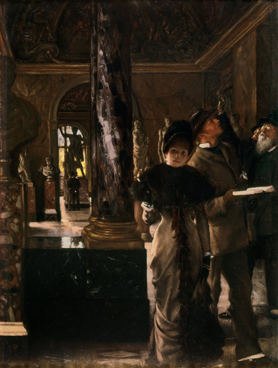 Ausländische Besucher im Louvre, ca. 1880 von James Jacques Joseph Tissot