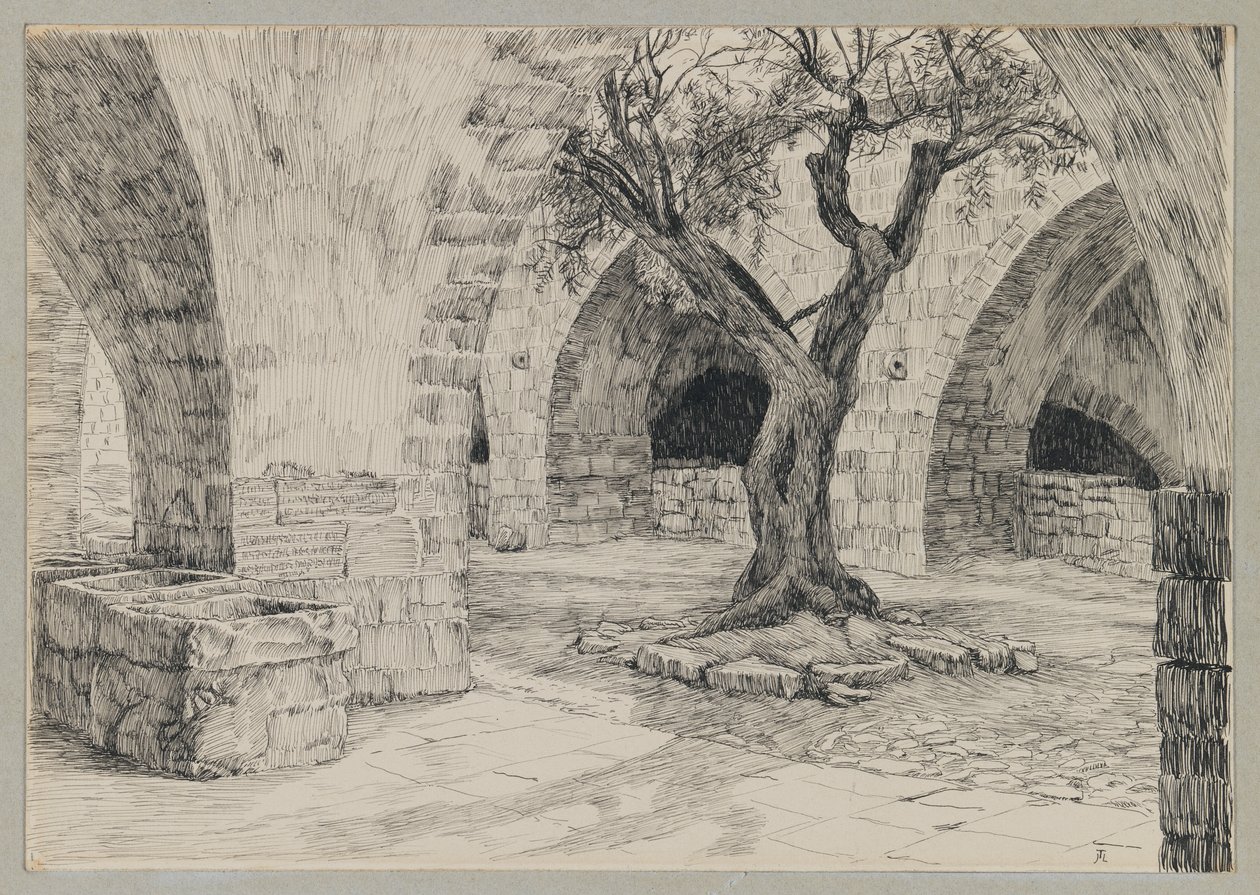 Nebengebäude des armenischen Klosters, Jerusalem, Illustration aus Das Leben unseres Herrn Jesus Christus von James Jacques Joseph Tissot