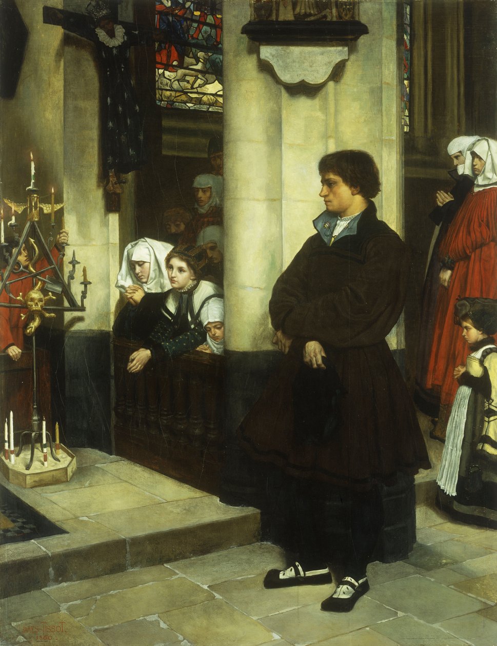 Während des Gottesdienstes, oder Martin Luthers Zweifel von James Jacques Joseph Tissot