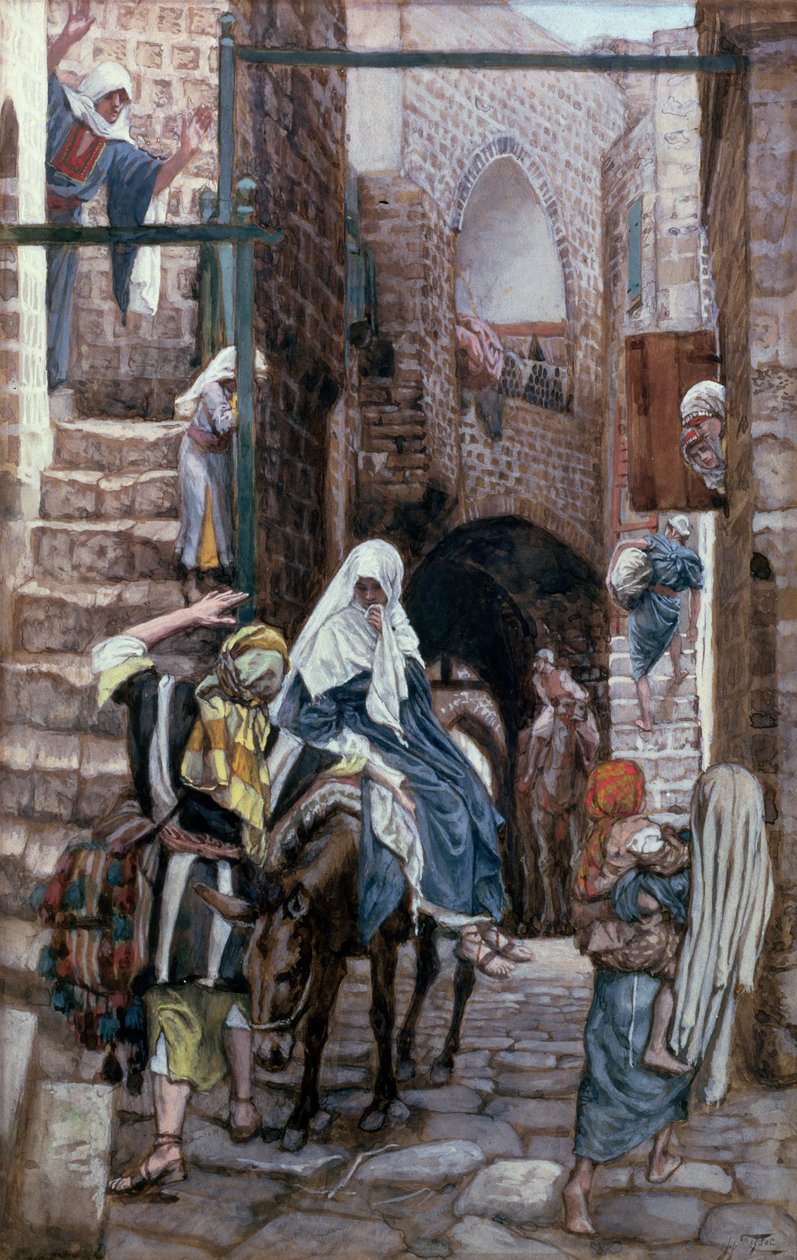 Hl. Josef sucht Unterkunft in Bethlehem, Illustration für Das Leben Christi, ca. 1886-94 von James Jacques Joseph Tissot