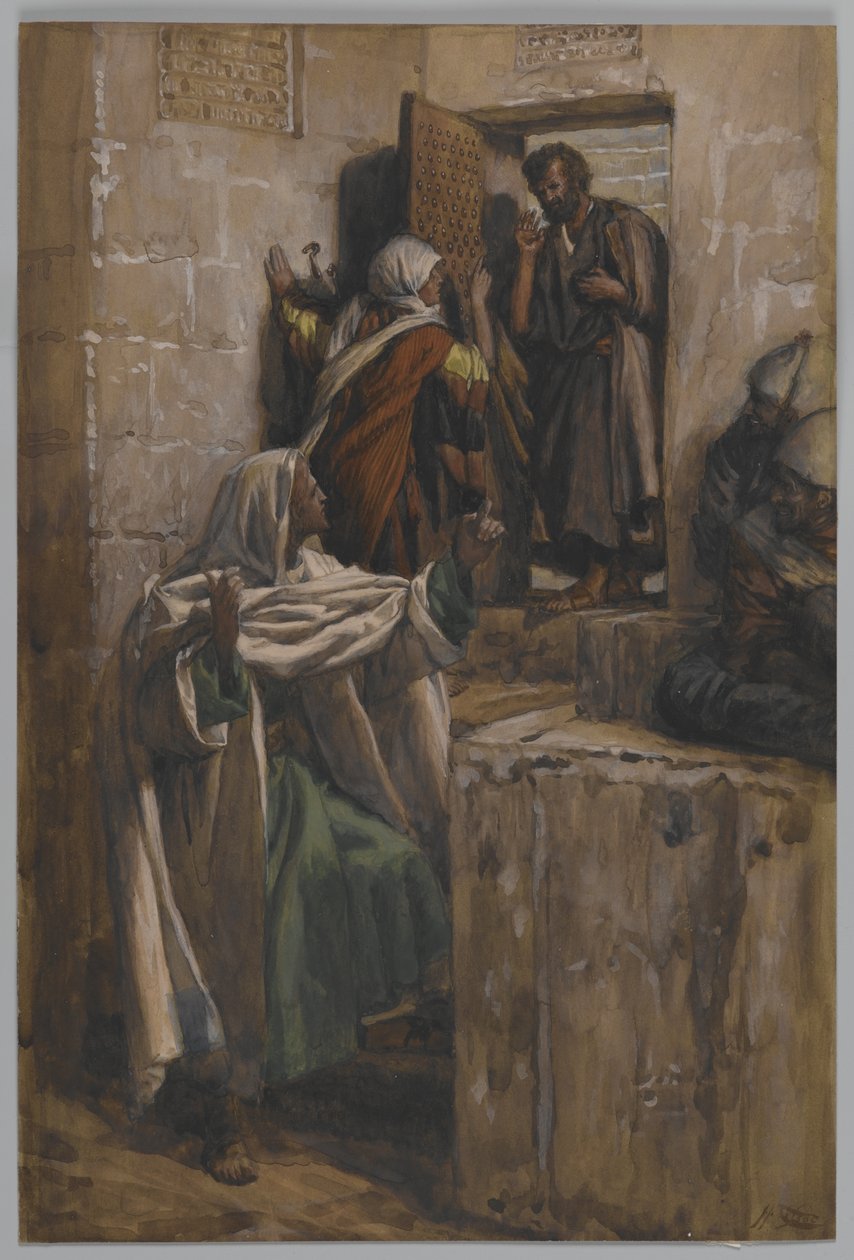 Die erste Verleugnung des heiligen Petrus, Illustration aus Das Leben unseres Herrn Jesus Christus, 1886-94 von James Jacques Joseph Tissot