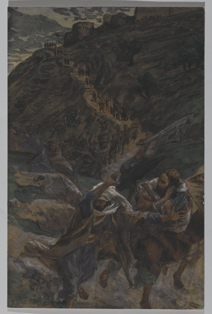 Die Flucht der Apostel, Illustration aus Das Leben unseres Herrn Jesus Christus, 1886-94 von James Jacques Joseph Tissot