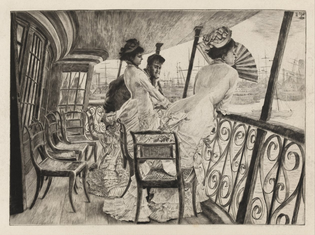 Die Galerie der H.M.S. Calcutta in Portsmouth von James Jacques Joseph Tissot