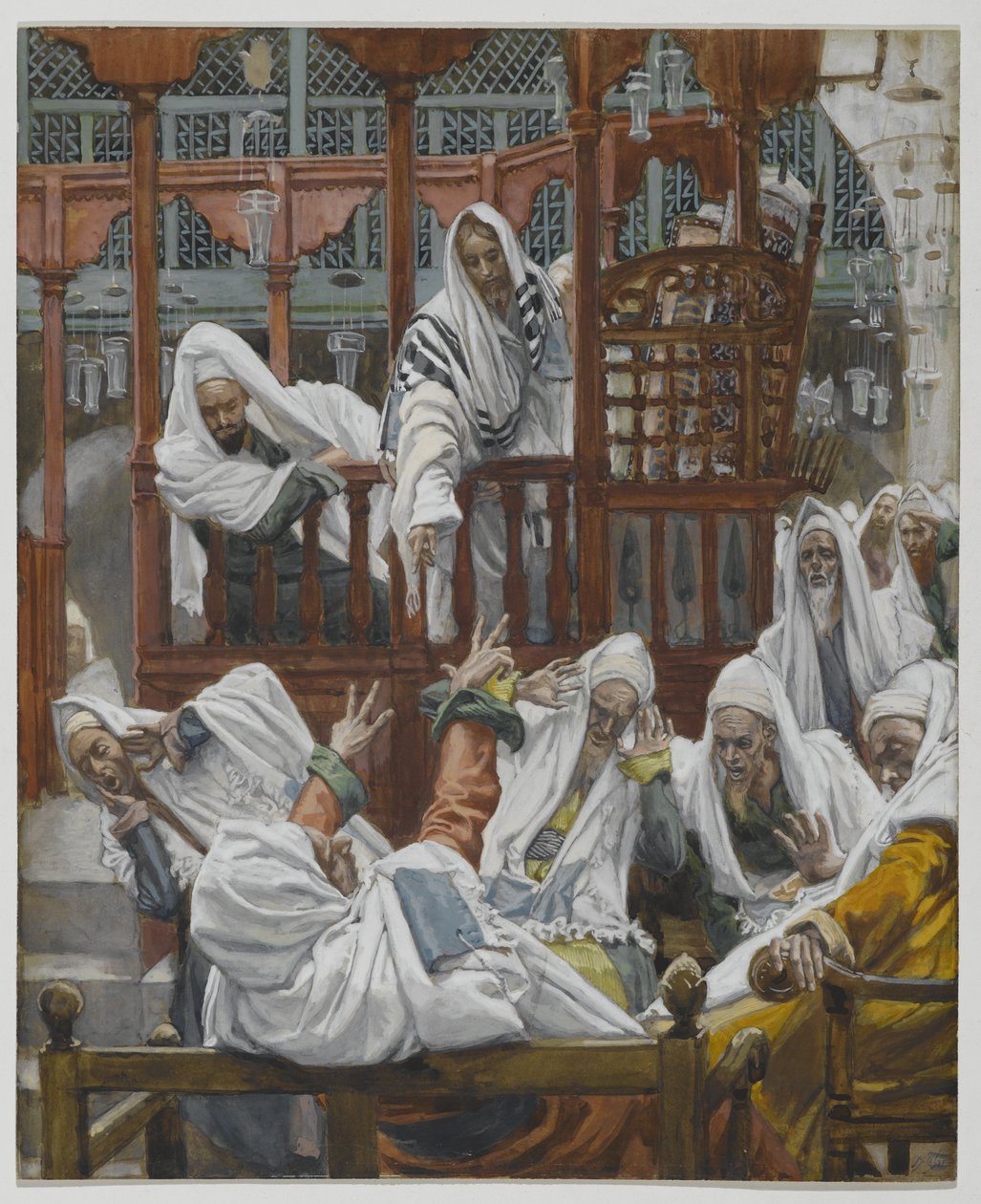 Der Besessene in der Synagoge, Illustration aus Das Leben unseres Herrn Jesus Christus von James Jacques Joseph Tissot