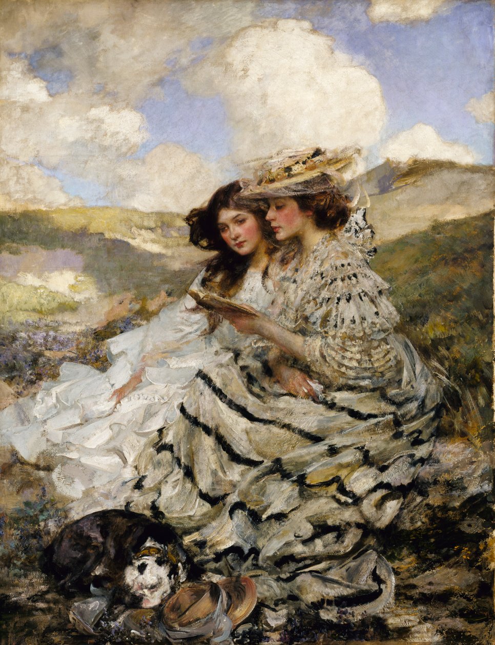 Auf den Dünen Lady Shannon und Kitty, ca. 1900-1910 von James Jebusa Shannon