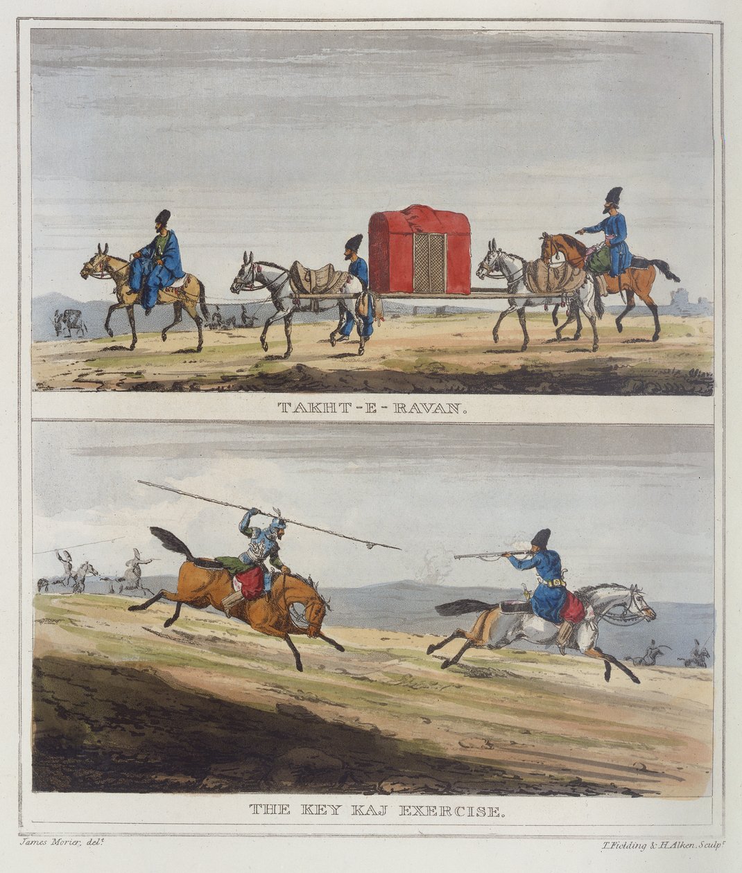 Takht-E-Ravan und die Key Kaj Übung von James Justinian (after) Morier