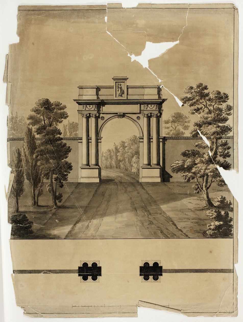 Monumentaler Eingang zum Friedhof von James Malton