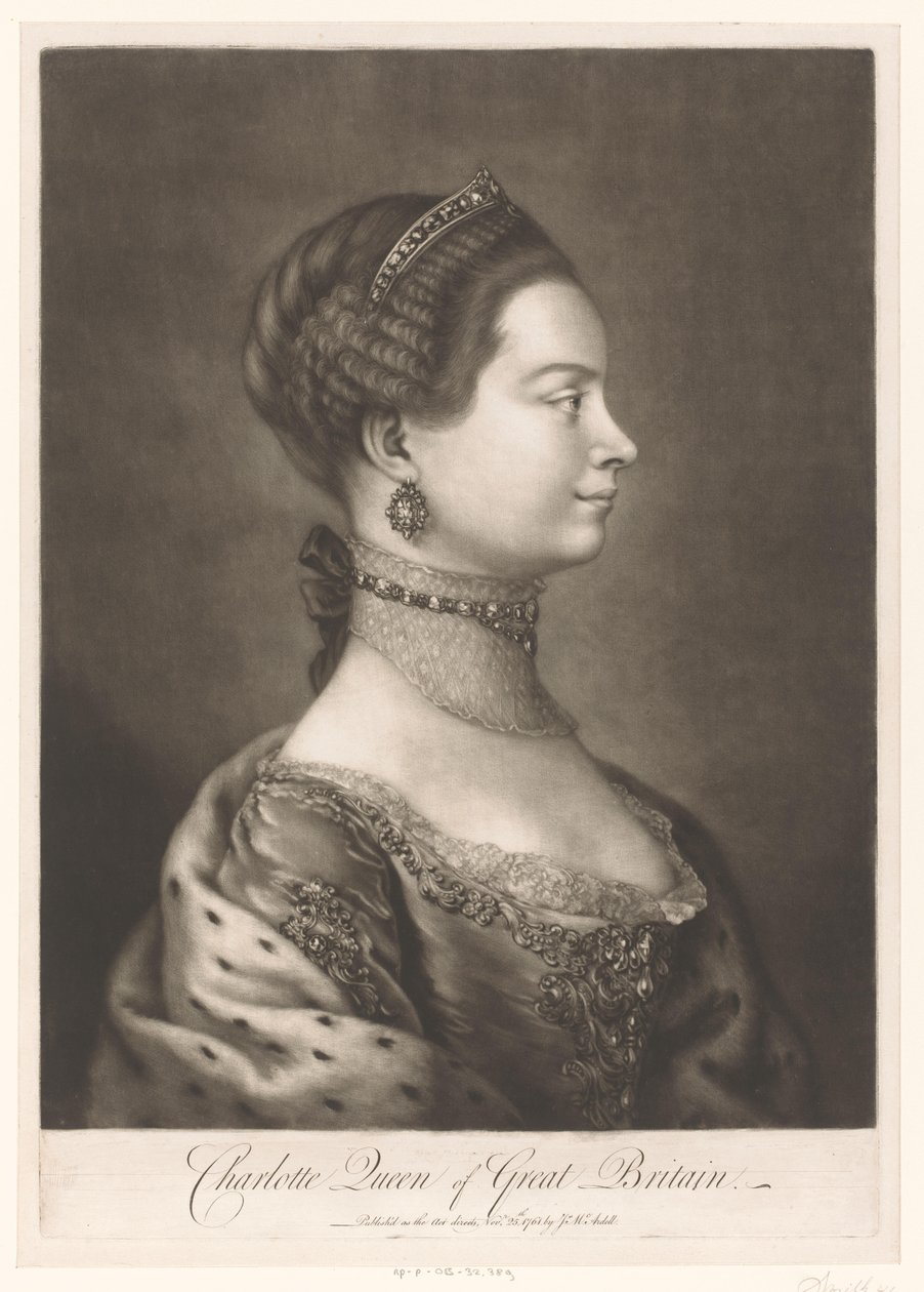 Porträt von Charlotte von Mecklenburg von James McArdell