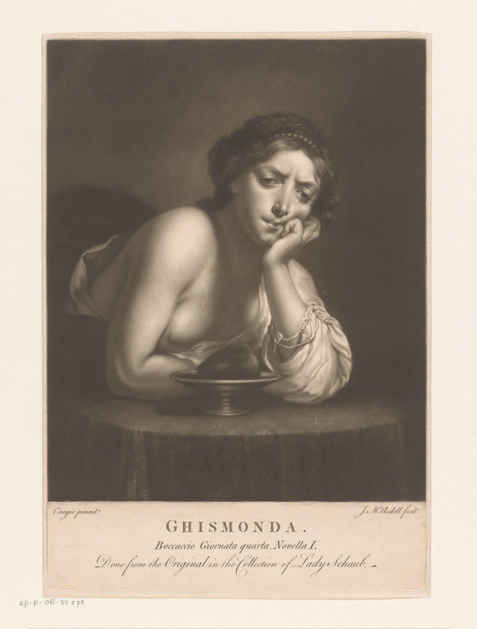 Sigismunda mit dem Herzen von Guiscardo von James McArdell