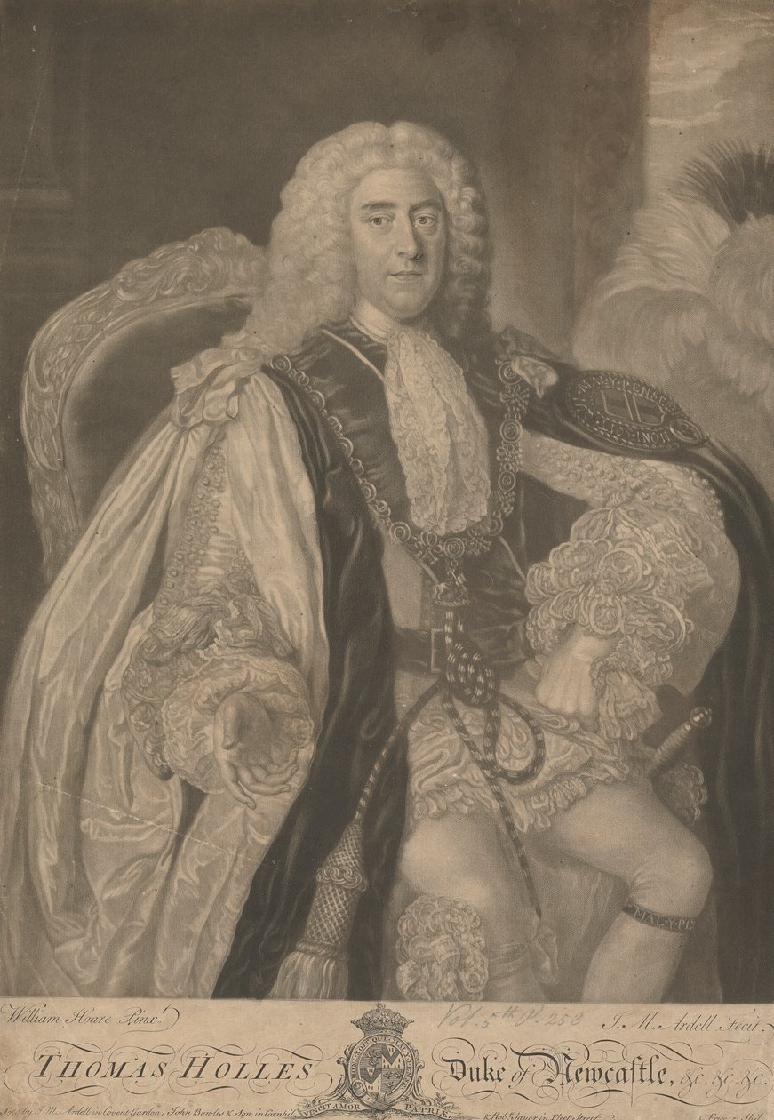 Thomas Pelham-Holles, 1. Herzog von Newcastle upon Tyne und 1. Herzog von Newcastle under Lyme von James McArdell