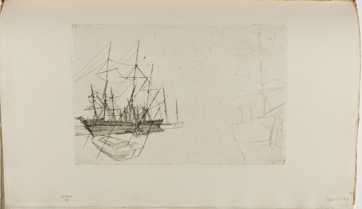 Eine Skizze von Schiffen von James Abbott McNeill Whistler