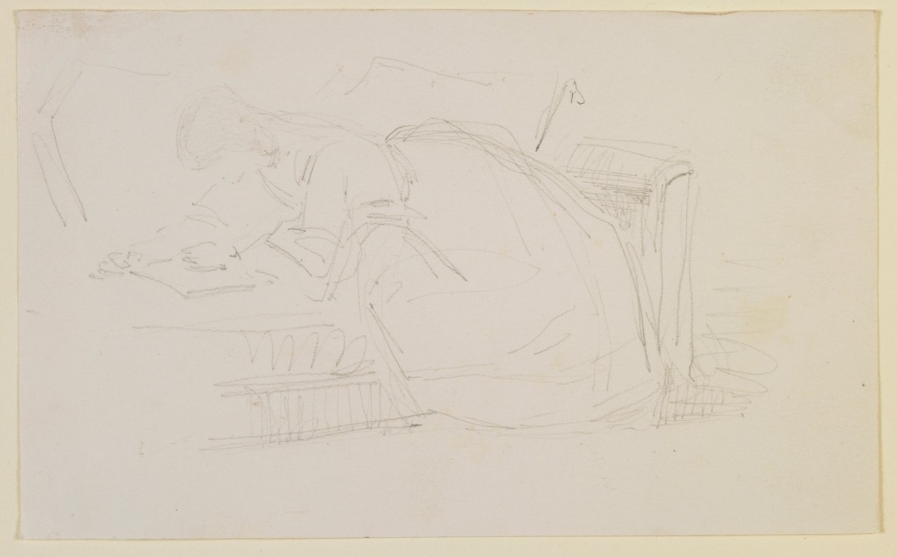 Ein Mädchen, das auf einer Couch liegt und liest von James Abbott McNeill Whistler