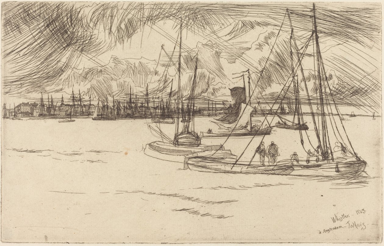 Amsterdam vom Tolhuis aus von James McNeill Whistler
