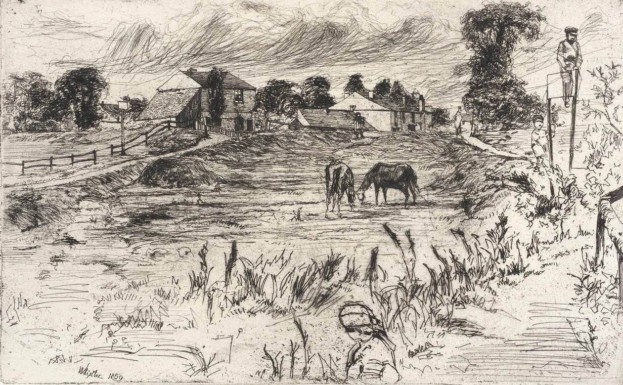 Landschaft mit Pferden von James McNeill Whistler