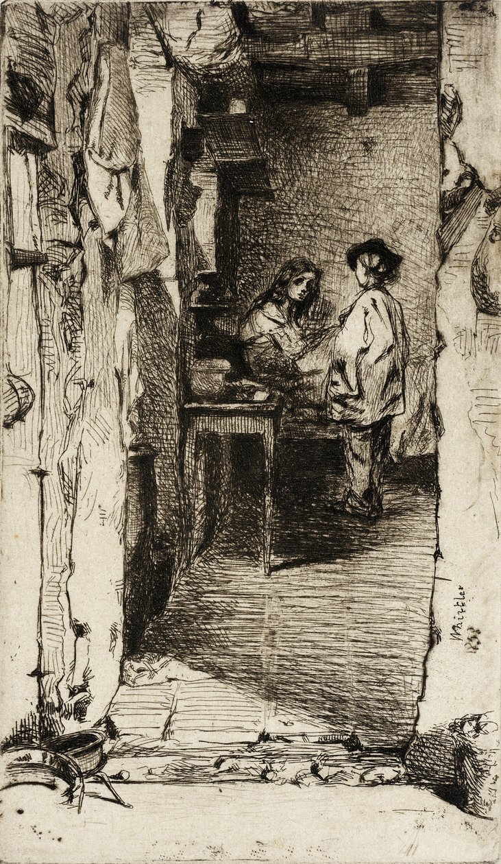 Lumpensammler, Quartier Mouffetard, Paris von James McNeill Whistler