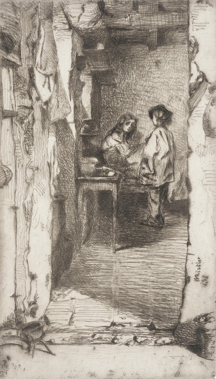 Lumpensammler, Quartier Mouffetard, Paris von James McNeill Whistler