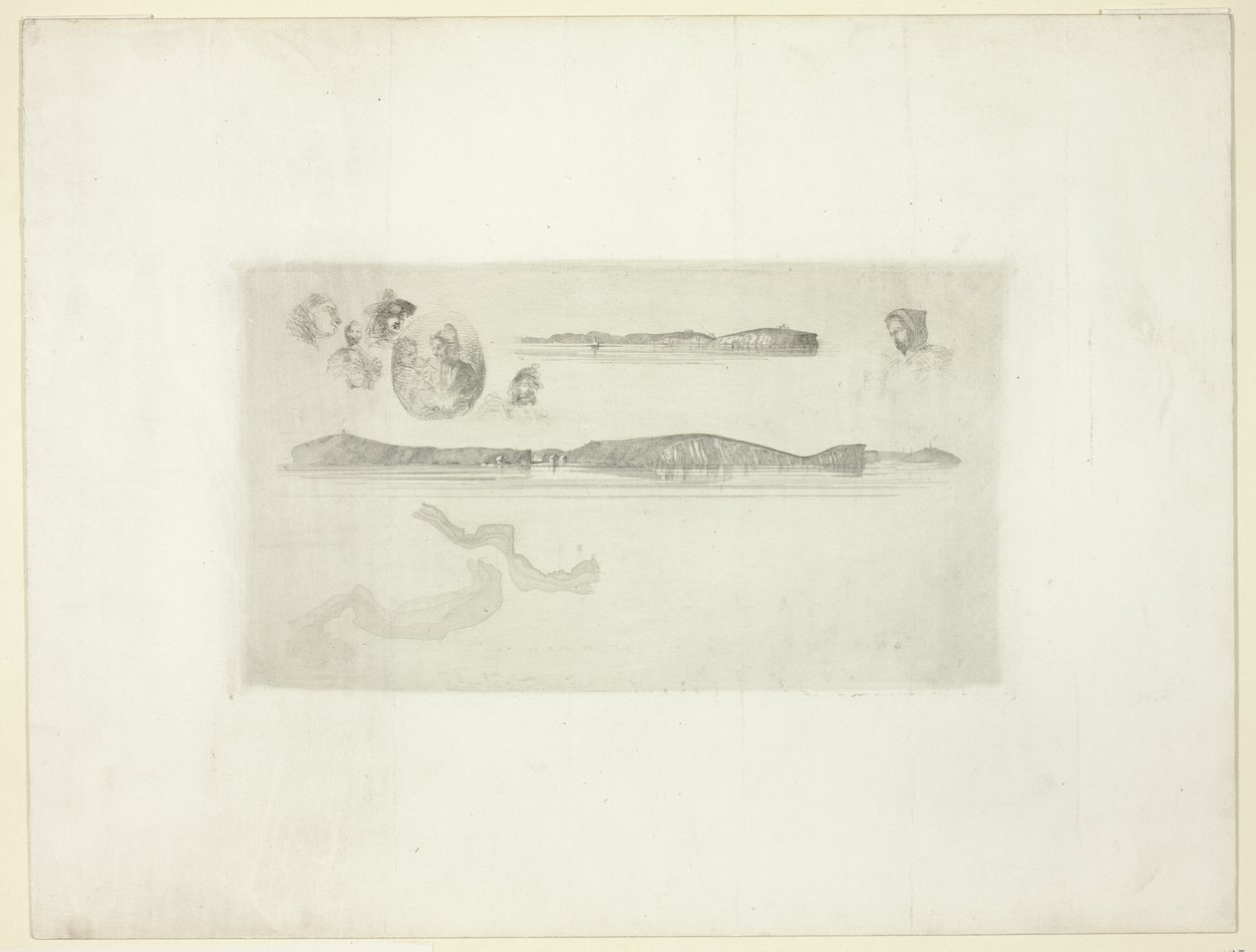 Skizzen auf der Küstenvermessungsplatte von James Abbott McNeill Whistler