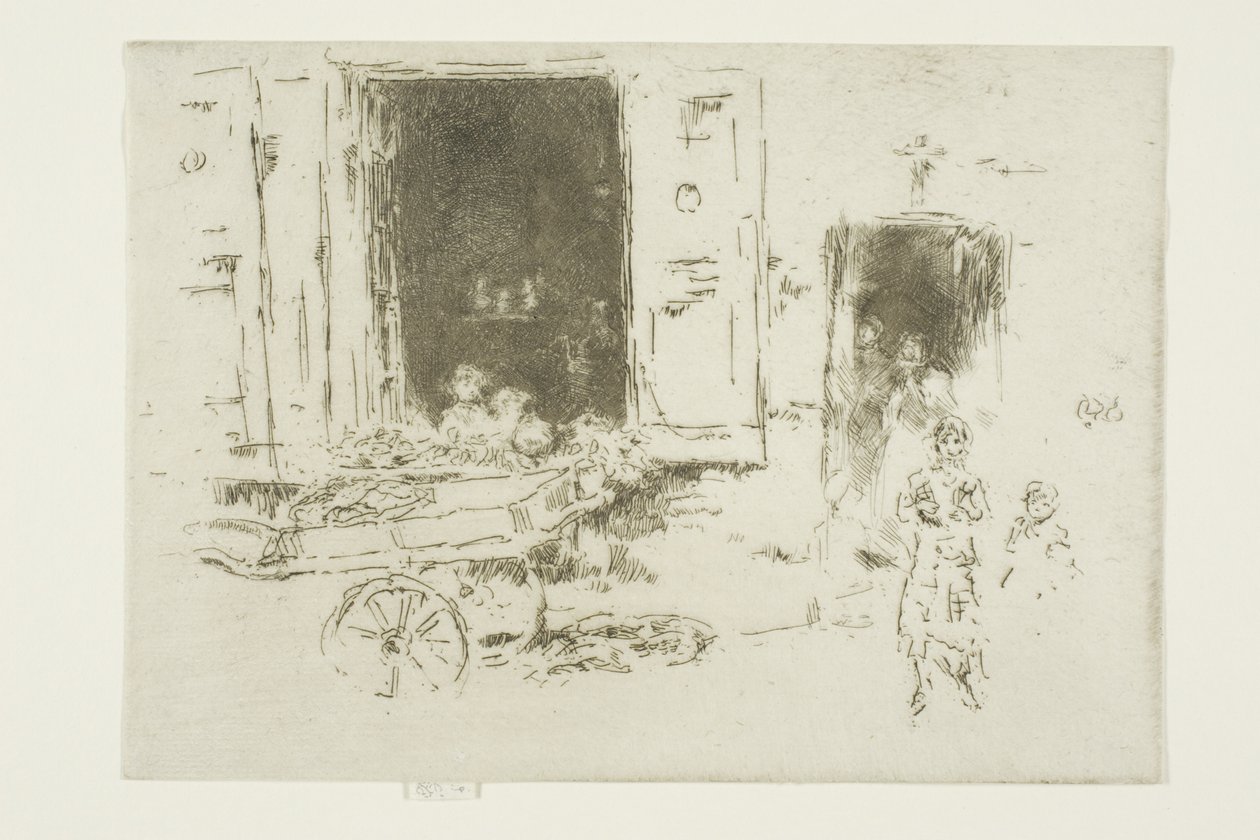 Der Schubkarren - Quartier des Marolles, Brüssel von James Abbott McNeill Whistler