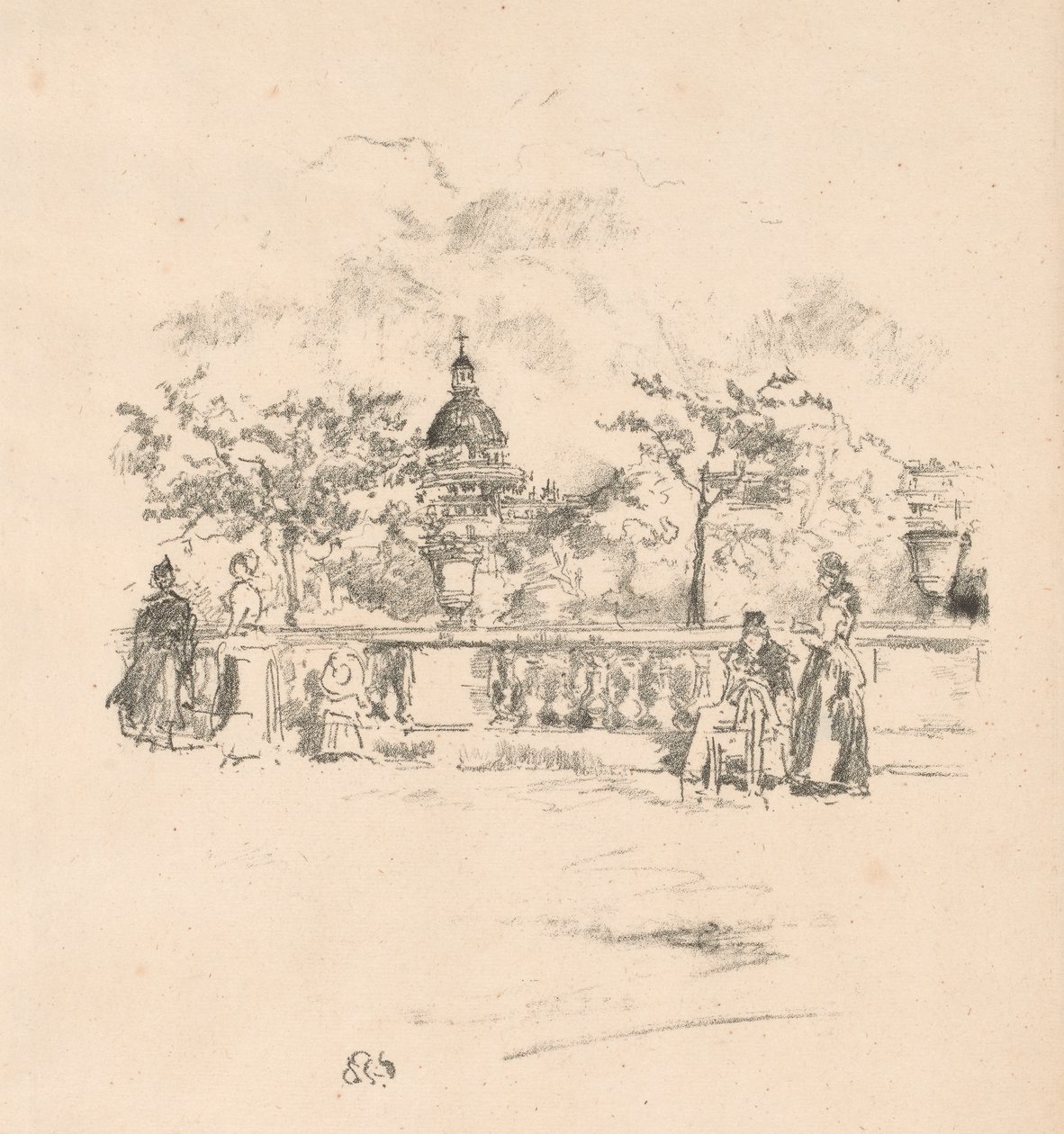 Das Pantheon, von der Terrasse der Luxemburger Gärten von James Abbott McNeill Whistler