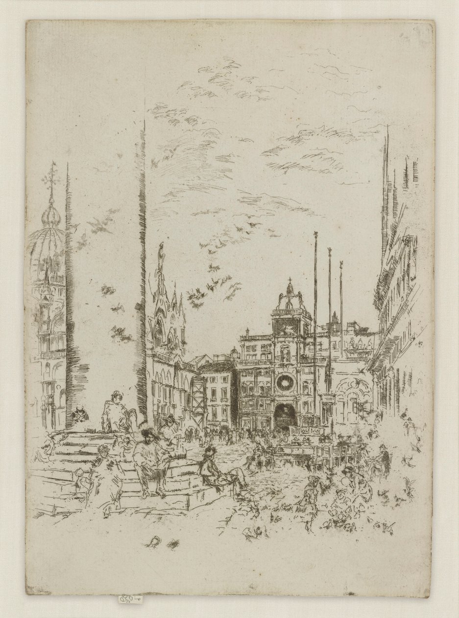 Die Piazzetta, aus dem ersten Venedig-Set (Venedig, eine Serie von zwölf Radierungen) von James Abbott McNeill Whistler