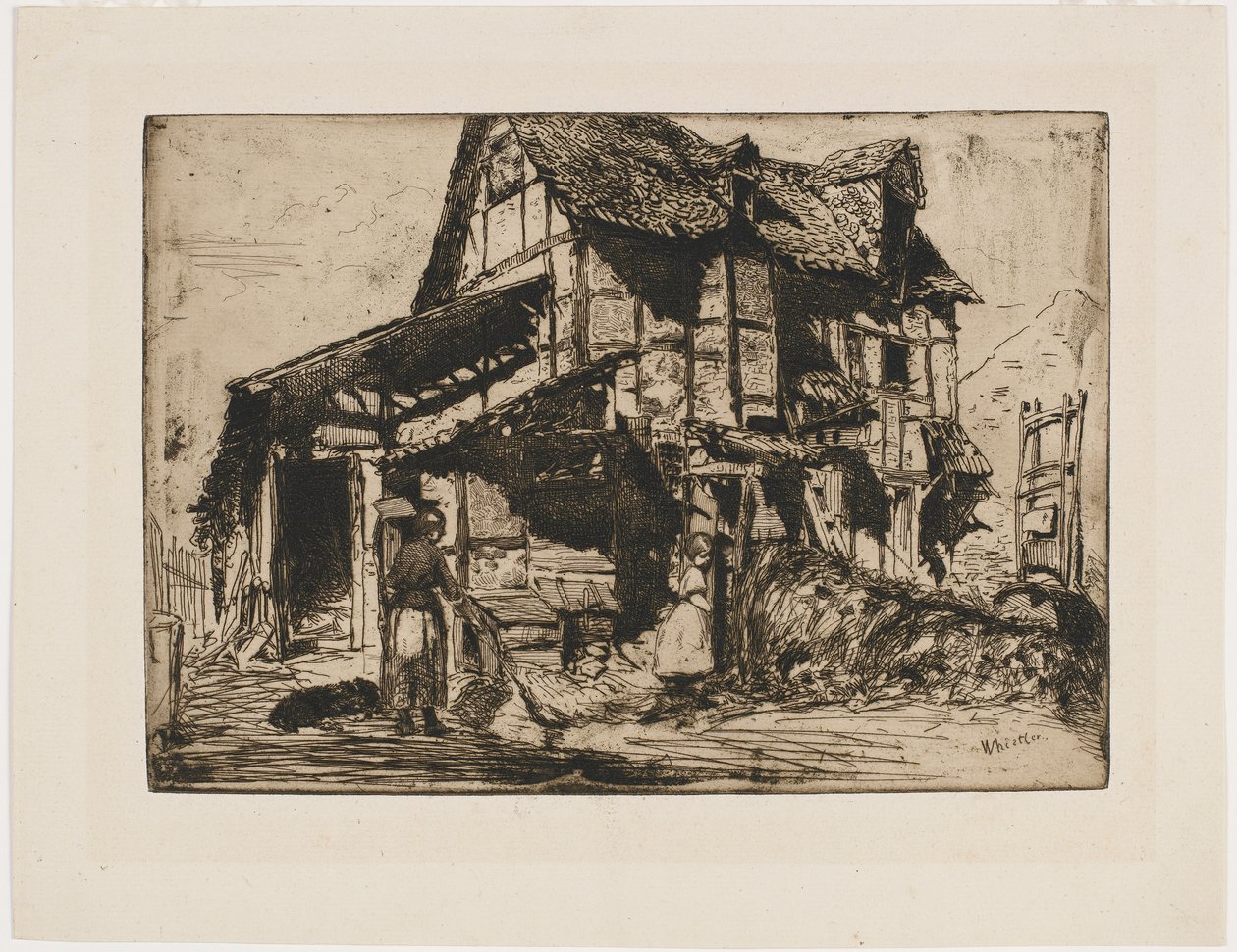 Das unsichere Mietshaus. Eine der zwölf Radierungen aus der Natur. (Das französische Set) von James Abbott McNeill Whistler