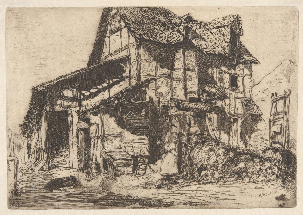 Das unsichere Mietshaus, aus der französischen Serie (Douze Eaux-Fortes d