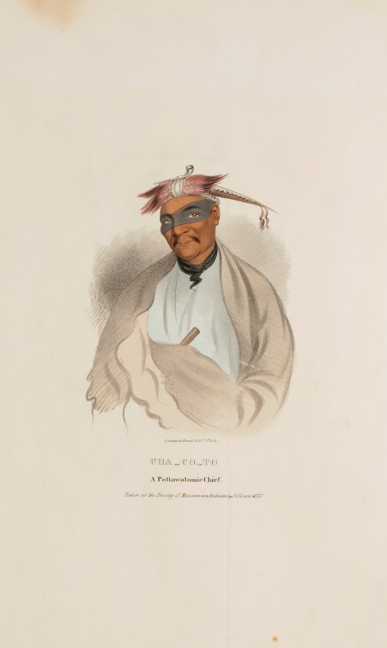 CHA-CO-TO, ein Pottowattomie-Häuptling, aus dem Aboriginal Portfolio von James Otto Lewis