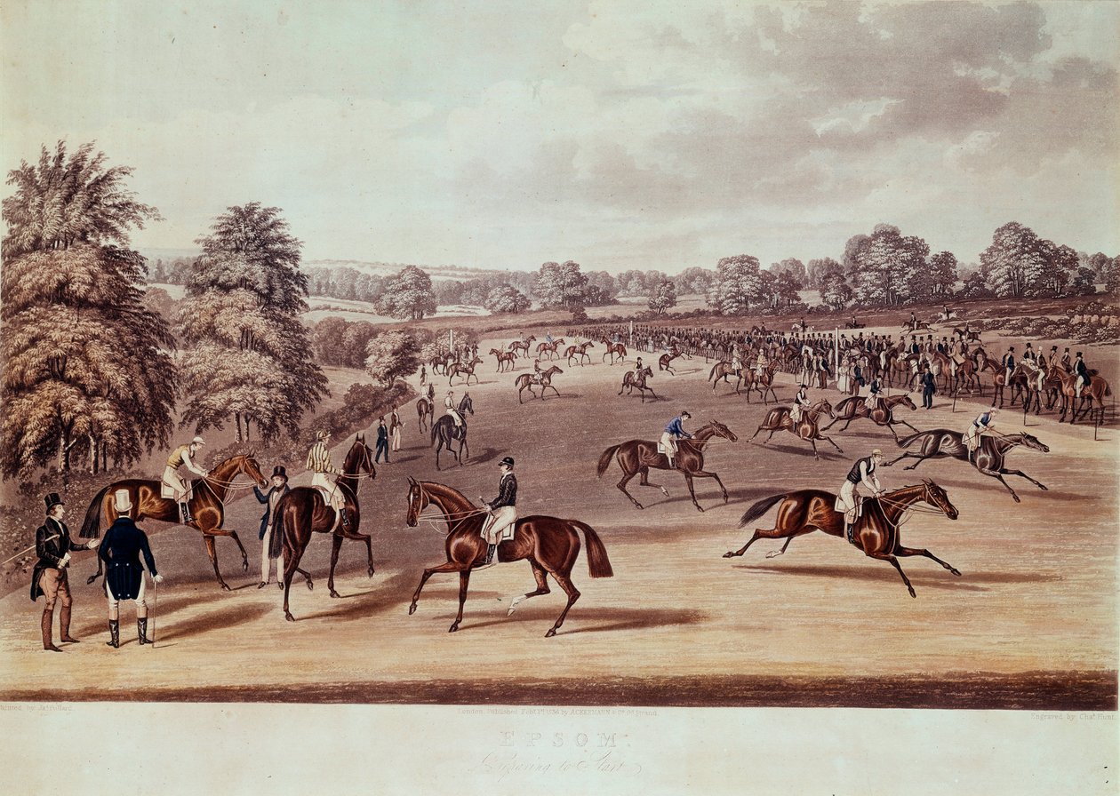 Pferderennen in Epsom vor dem Start von James Pollard