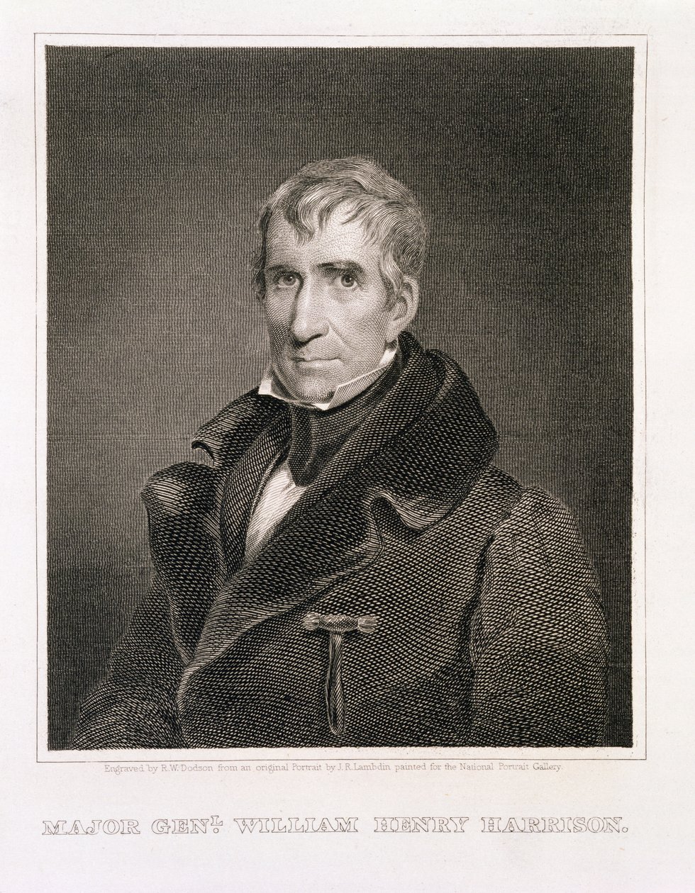 Generalmajor William Henry Harrison, graviert von Richard W. Dodson von James Reid Lambdin