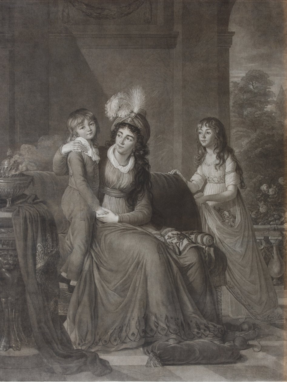 Porträt von Ekaterina Sergeevna Samoylova, geb. Trubetskaya 1763-1830 mit Kindern, 1797 von James Walker