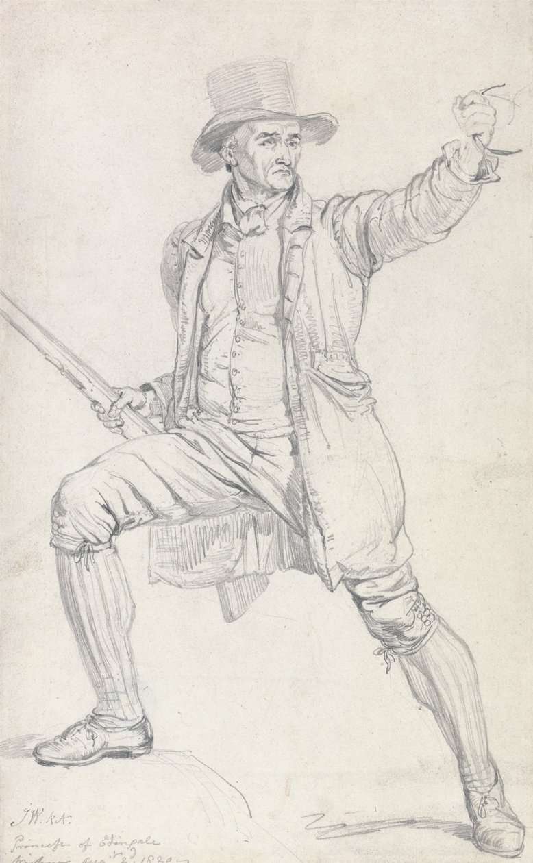 Studie für die zentrale Figur in Wards Gemälde "Der Hirschdieb" von James Ward
