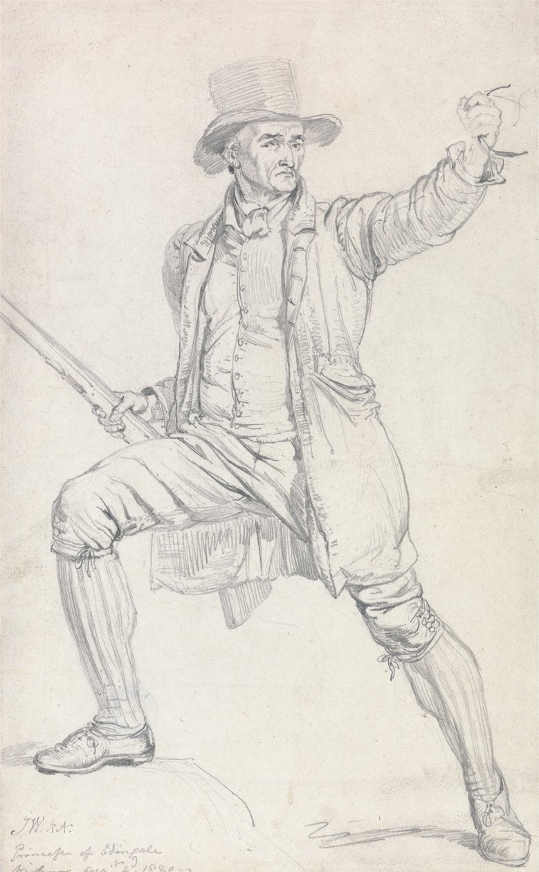 Eine Studie für die zentrale Figur in Wards Gemälde "Der Hirschdieb" von James Ward