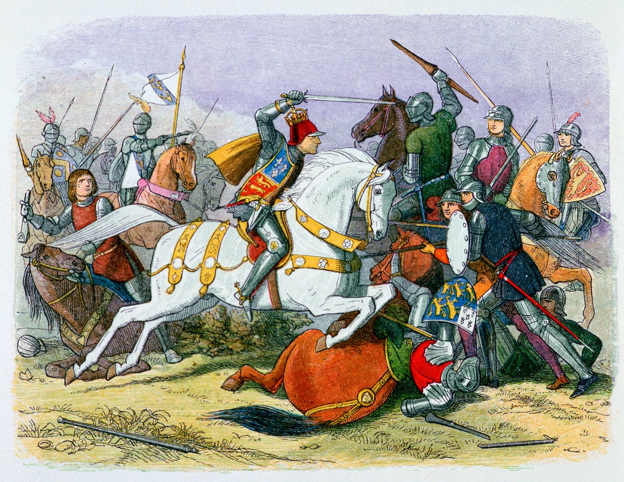 Illustration von Richard III. in der Schlacht von Bosworth, 19. Jahrhundert von James William Edmund Doyle