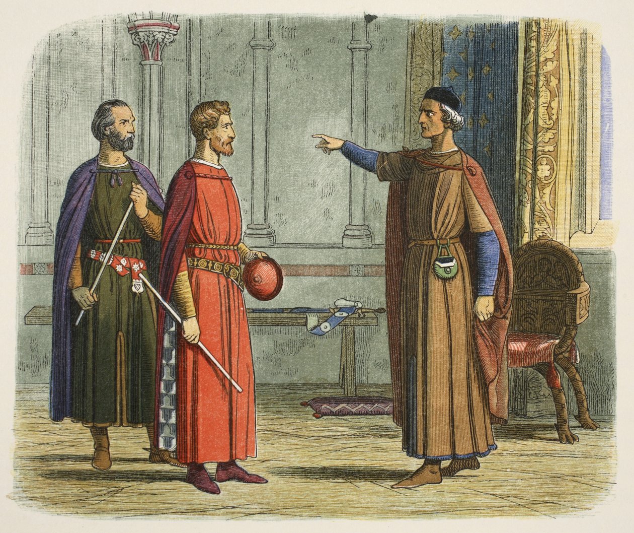König Edward I. bedroht den Lord Marshal von James William Edmund Doyle