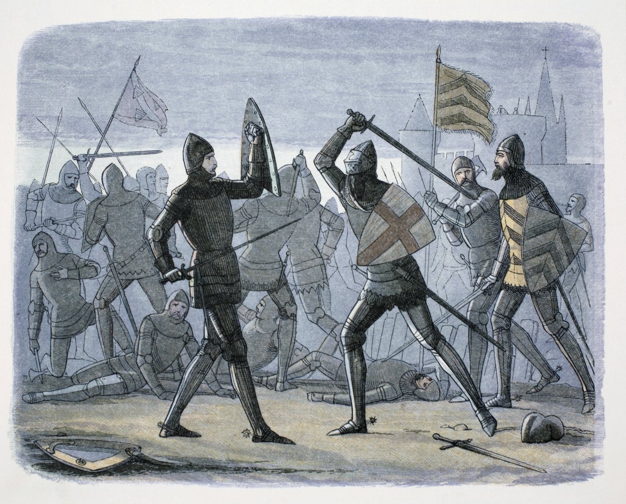 Die Belagerung von Calais, Frankreich, 1346-1347, 1864 von James William Edmund Doyle