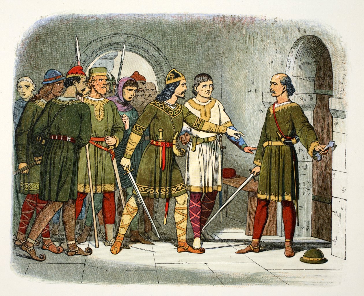 William de Breteuil verteidigt die Schatzkammer, Winchester, Hampshire, 1100, 1864 von James William Edmund Doyle