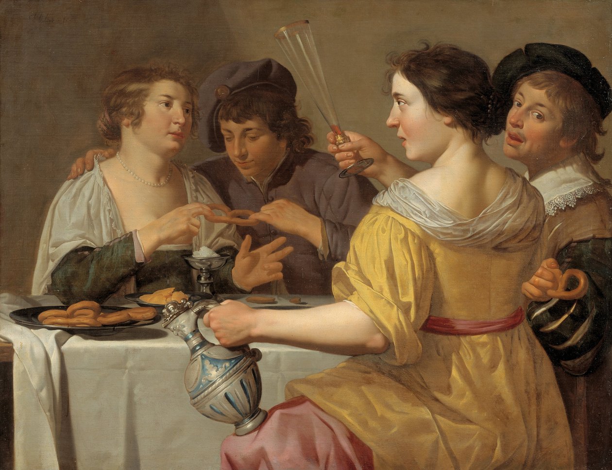Das Brezelziehen von Jan van Bijlert or Bylert