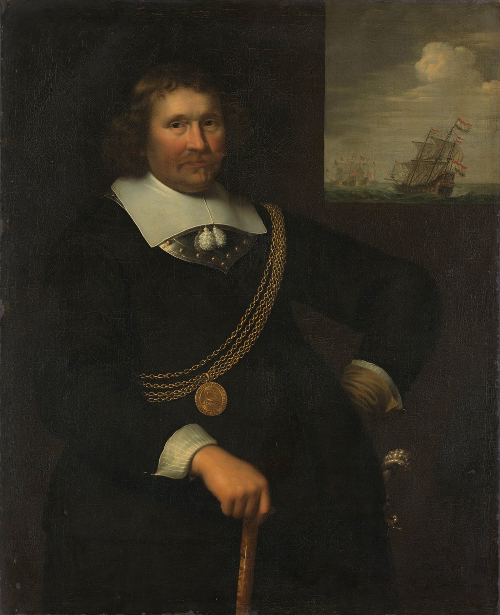 Porträt von Jan Cornelisz Meppel, Vizeadmiral von Holland und Westfriesland von Jan Albertsz. Rotius