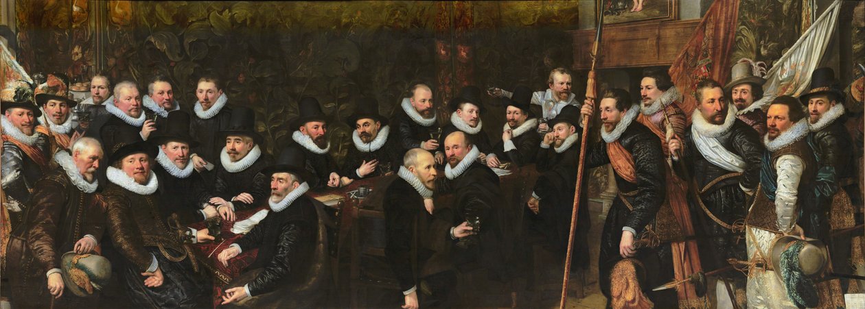Empfang der Bürgerwehr auf dem Schießplatz von St. Sebastian durch die Stadt Den Haag von Jan Anthonisz Ravesteyn van